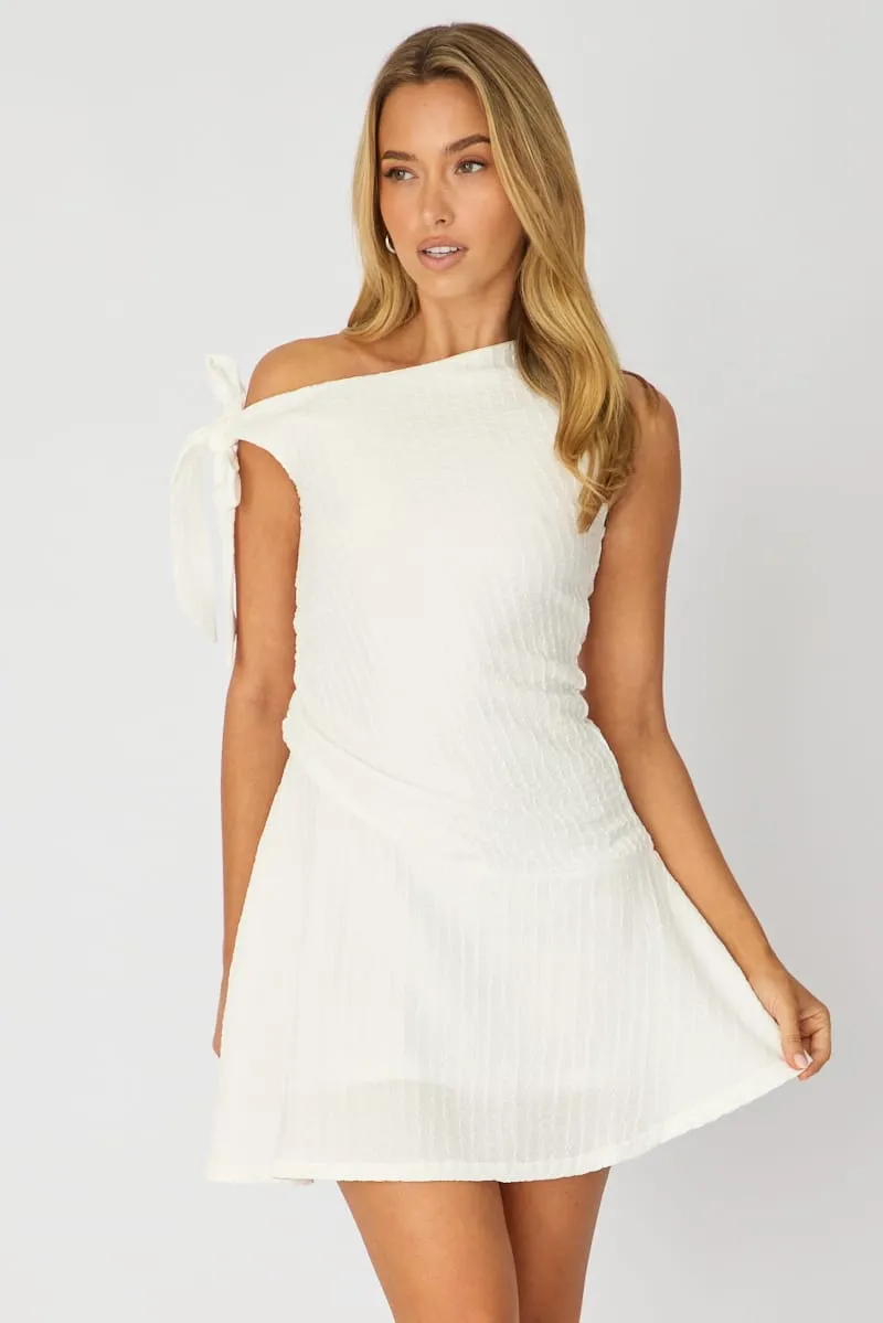 White Off Shoulder Dress Mini sold by Ally Fashion product image thumbnail 3