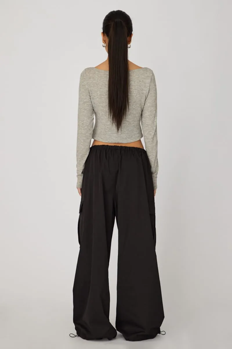 Black Cargo Pants Elasticated Waist sold by Ally Fashion product image thumbnail 5