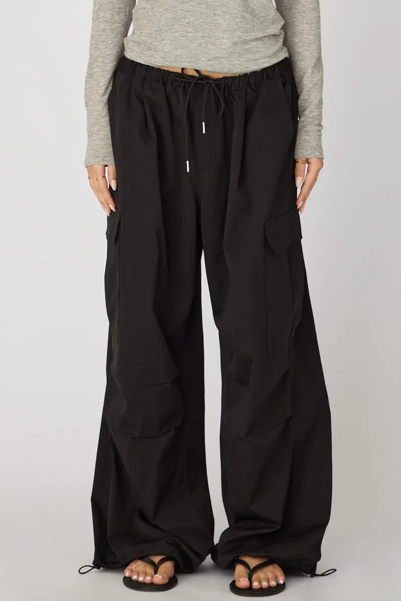 Black Cargo Pants Elasticated Waist sold by Ally Fashion product image thumbnail 2