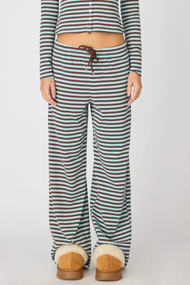 Blue Stripe Relaxed Lounge Pants sold by Ally Fashion product image thumbnail 2