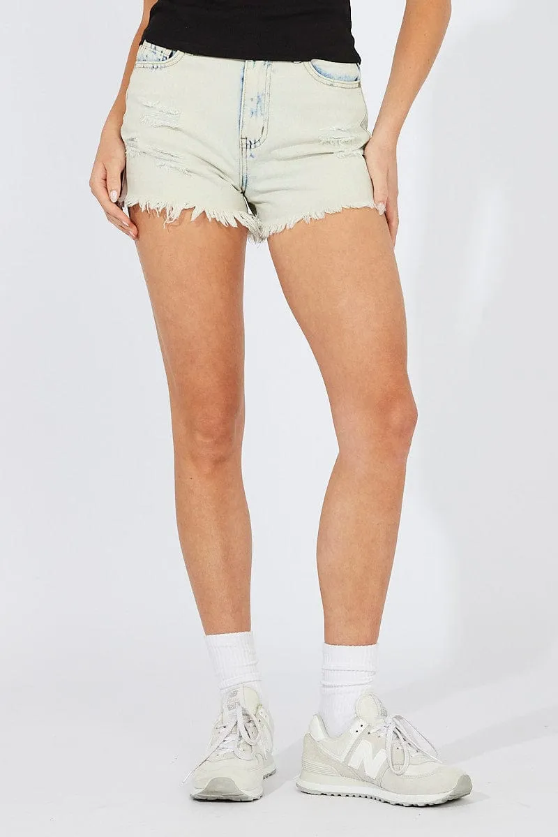 Denim Ripped Shorts Acid Washing sold by Ally Fashion product image thumbnail 3