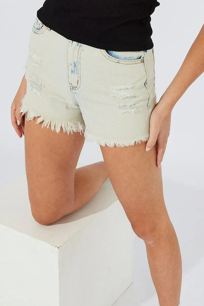 Denim Ripped Shorts Acid Washing sold by Ally Fashion product image thumbnail 2