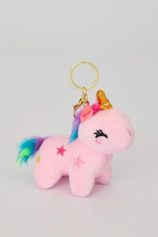 Pink Unicorn Keyring Bag Charm made by Ally Fashion