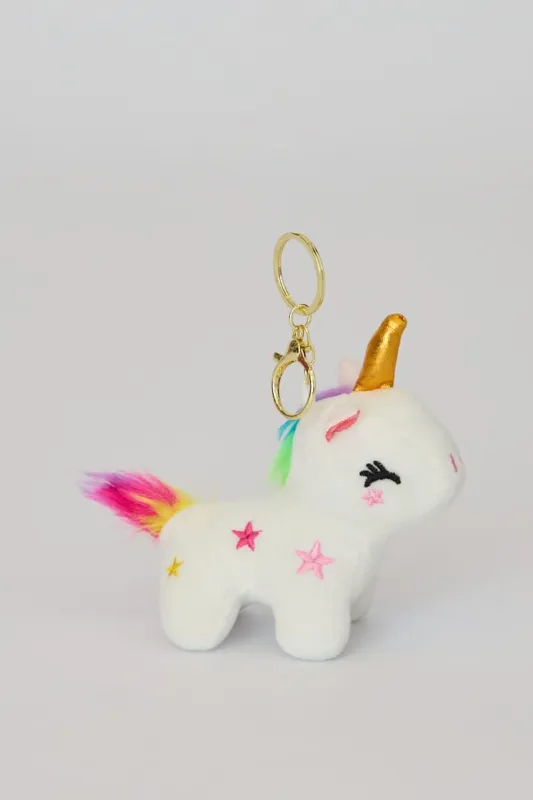 White Unicorn Keyring Bag Charm made by Ally Fashion