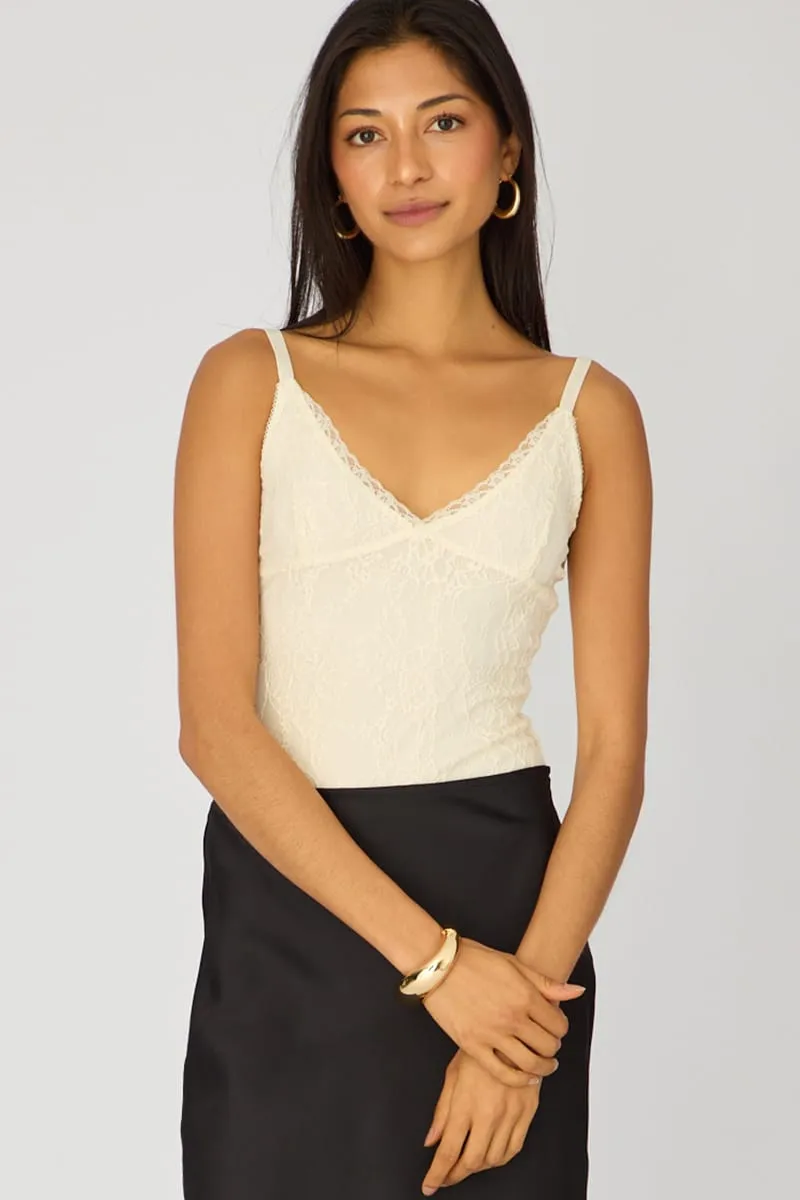 White Lace Bodysuit Sleeveless sold by Ally Fashion