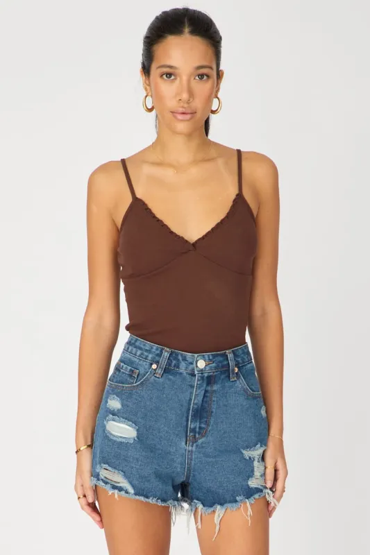 Denim Relaxed Shorts Mid Rise Distressed Detail made by Ally Fashion