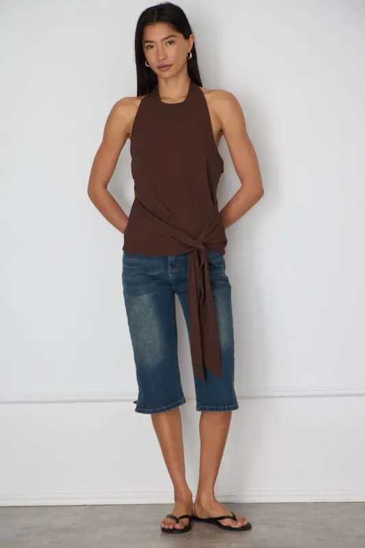 Denim Mid Rise Capri Jeans Knee Length Stretch made by Ally Fashion