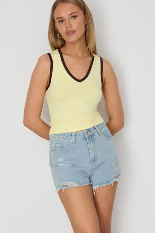 Yellow Tank Sleeveless made by Ally Fashion