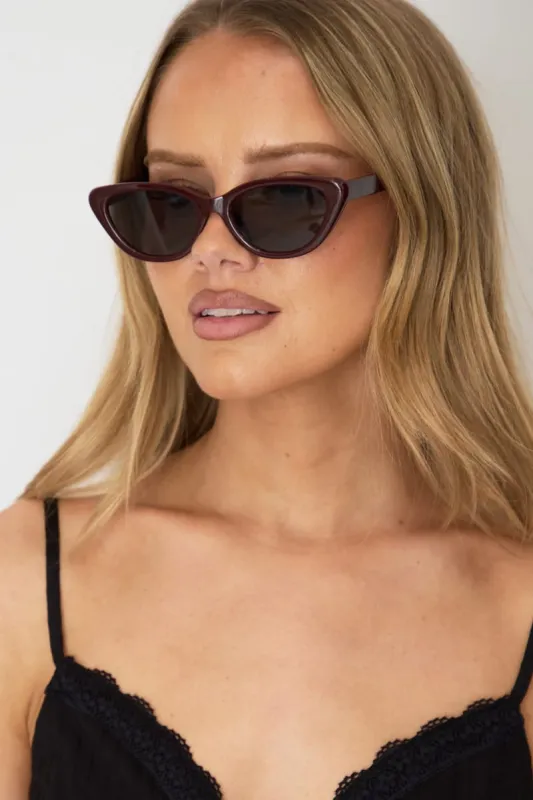 Red Animal Print Cat Eye Sunglasses made by Ally Fashion