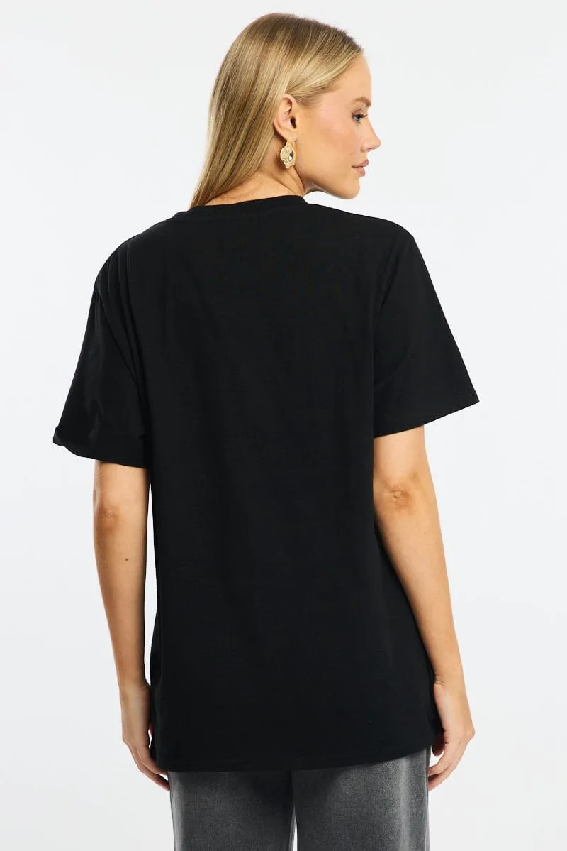 Black Graphic Tee Short Sleeve sold by Ally Fashion product image thumbnail 4