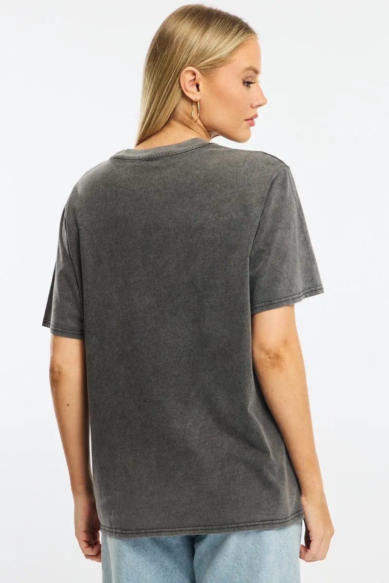 Black Graphic Tee Short Sleeve sold by Ally Fashion product image thumbnail 4