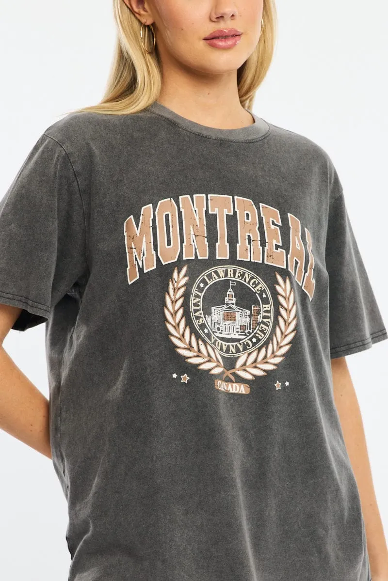 Black Graphic Tee Short Sleeve sold by Ally Fashion product image thumbnail 5