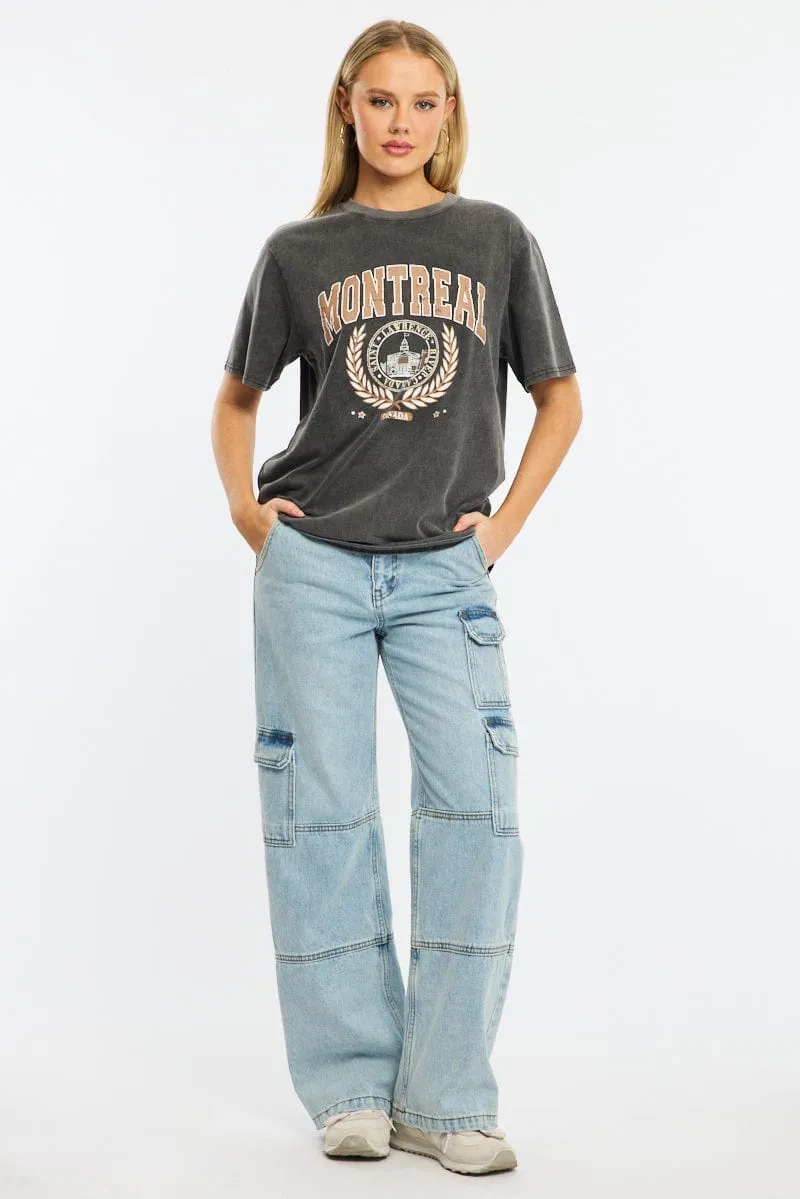 Black Graphic Tee Short Sleeve sold by Ally Fashion product image thumbnail 2