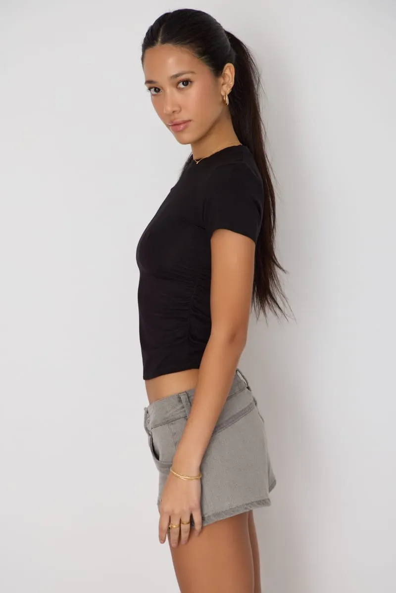 Grey Micro Shorts Low Rise Outpocket Stretch sold by Ally Fashion product image thumbnail 4