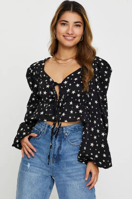 Print Long Sleeve Top sold by Ally Fashion
