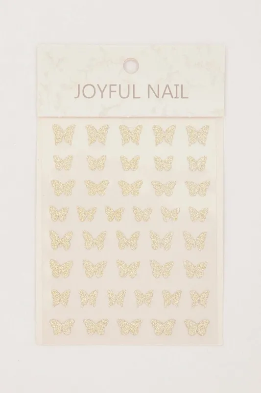 Gold Butterfly Pattern Nail Art Sticker Decals sold by Ally Fashion