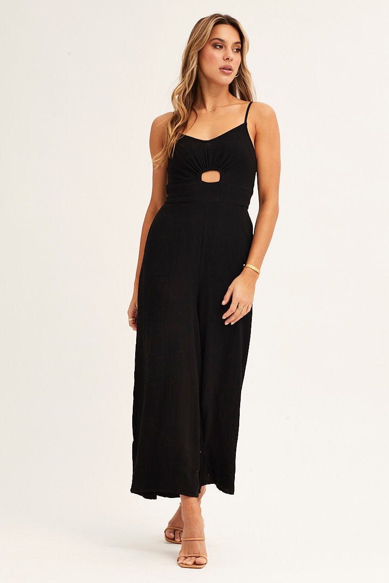 Black Sleeveless Jumpsuit Cut Out V-Neck sold by Ally Fashion product image thumbnail 3