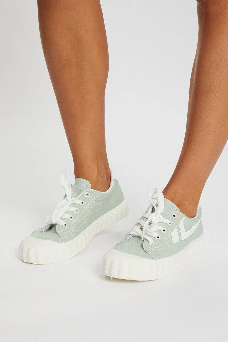 Green Contrast Line Detail Sneakers sold by Ally Fashion product image thumbnail 3