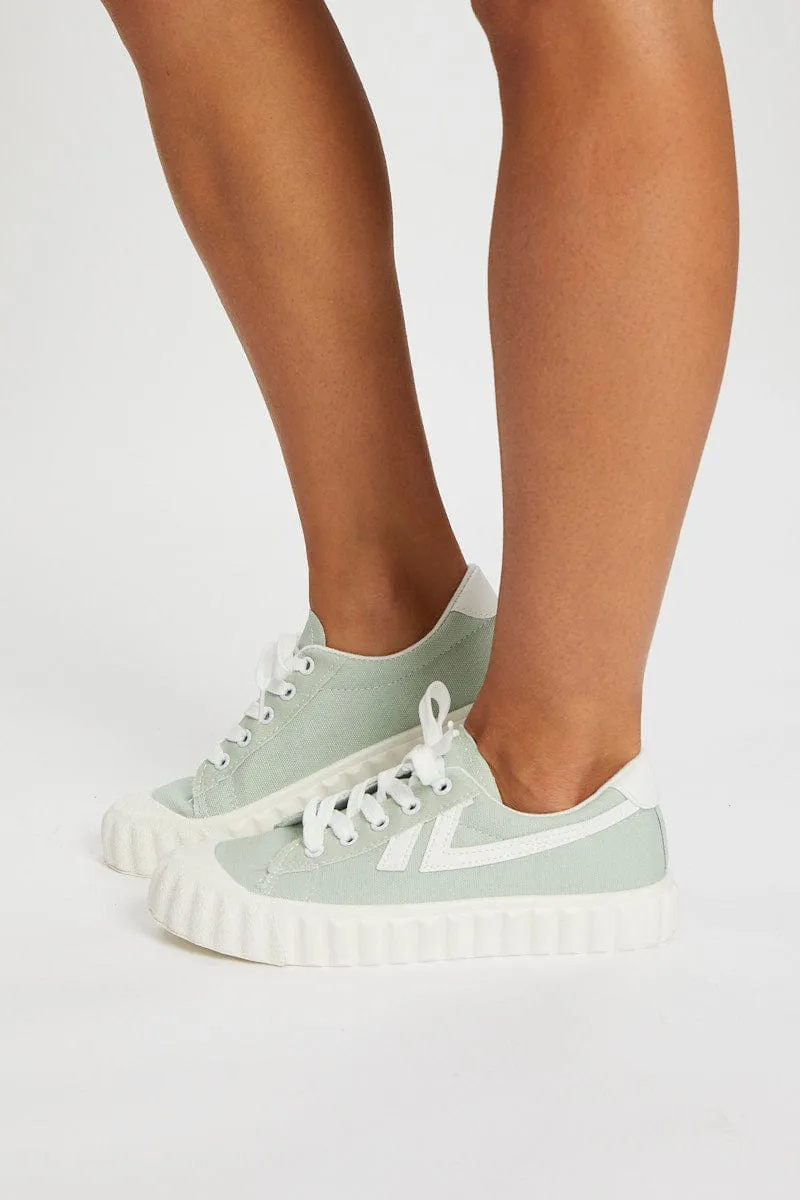 Green Contrast Line Detail Sneakers sold by Ally Fashion product image thumbnail 4
