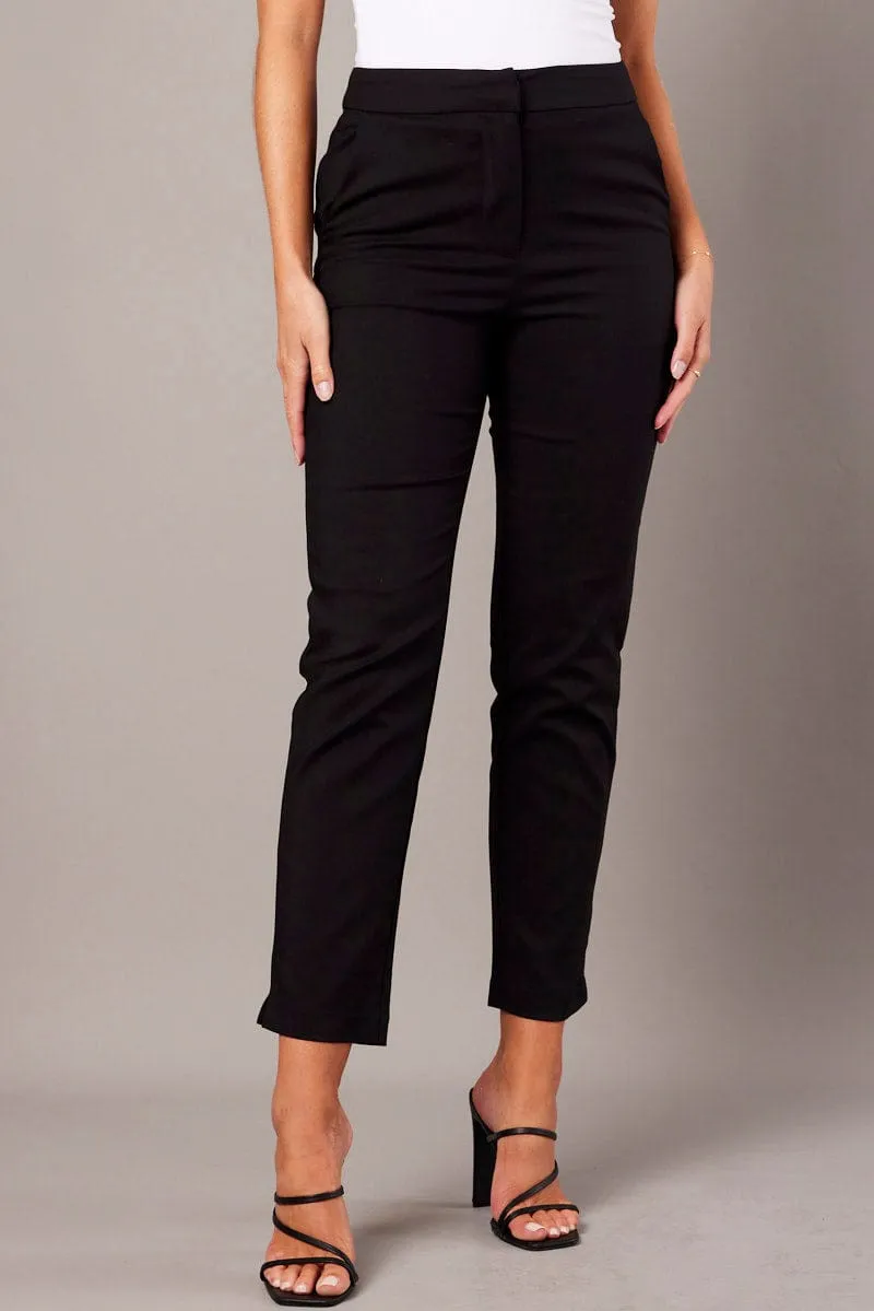 Black Slim Pants High Rise sold by Ally Fashion product image thumbnail 2