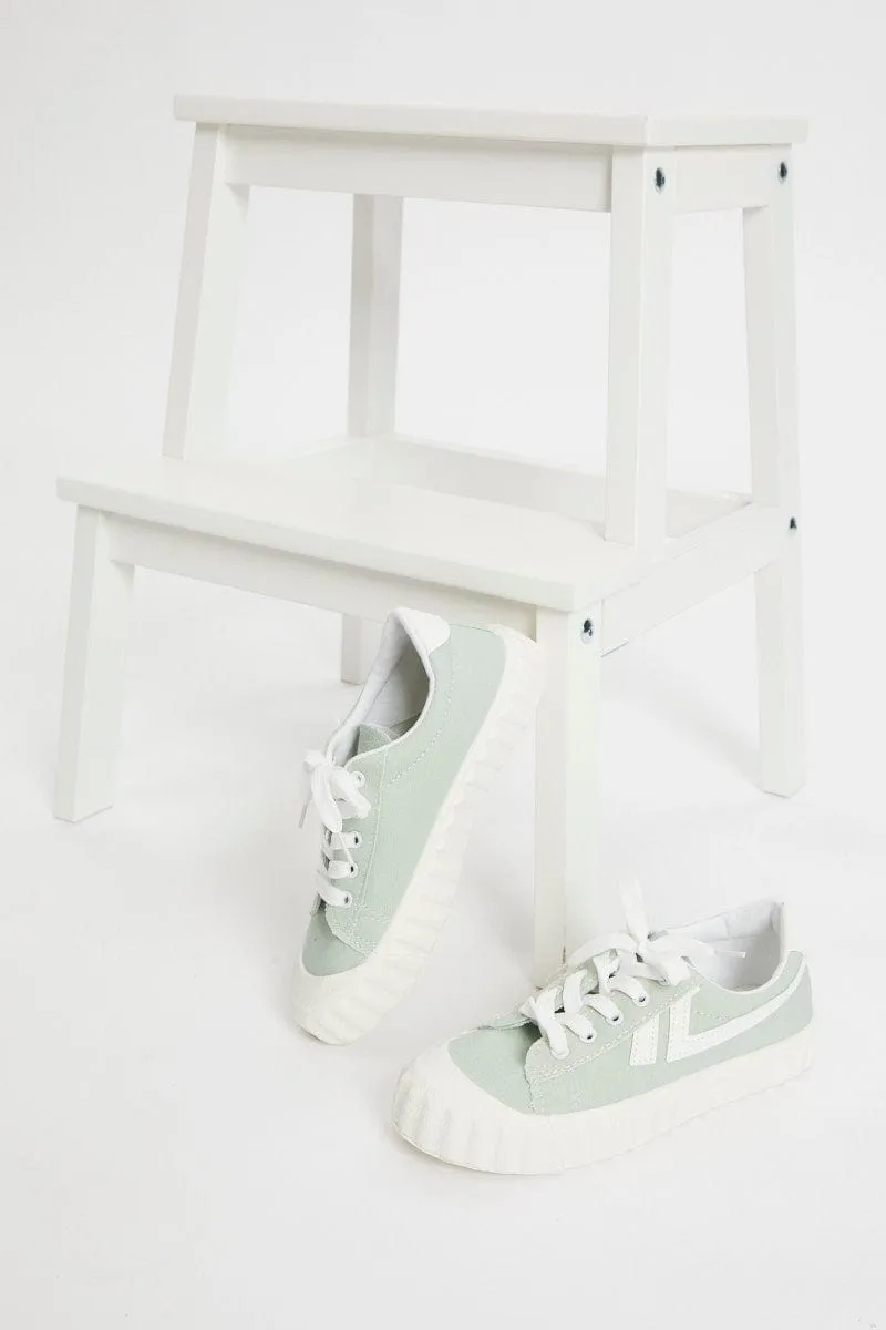 Green Contrast Line Detail Sneakers sold by Ally Fashion