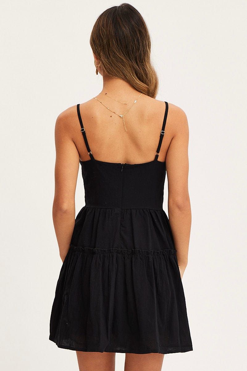 Black Fit And Flare Dress Sleeveless V Neck sold by Ally Fashion product image thumbnail 5