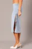 Blue Maxi Skirt Side Ruched Jersey sold by Ally Fashion
