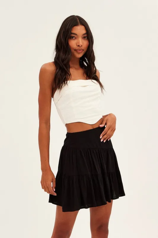 Black Flare Skirt Mini High Rise sold by Ally Fashion