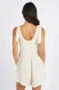 Beige Playsuit Sleeveless Shoulder Tie sold by Ally Fashion