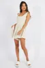 Beige Playsuit Sleeveless Shoulder Tie sold by Ally Fashion