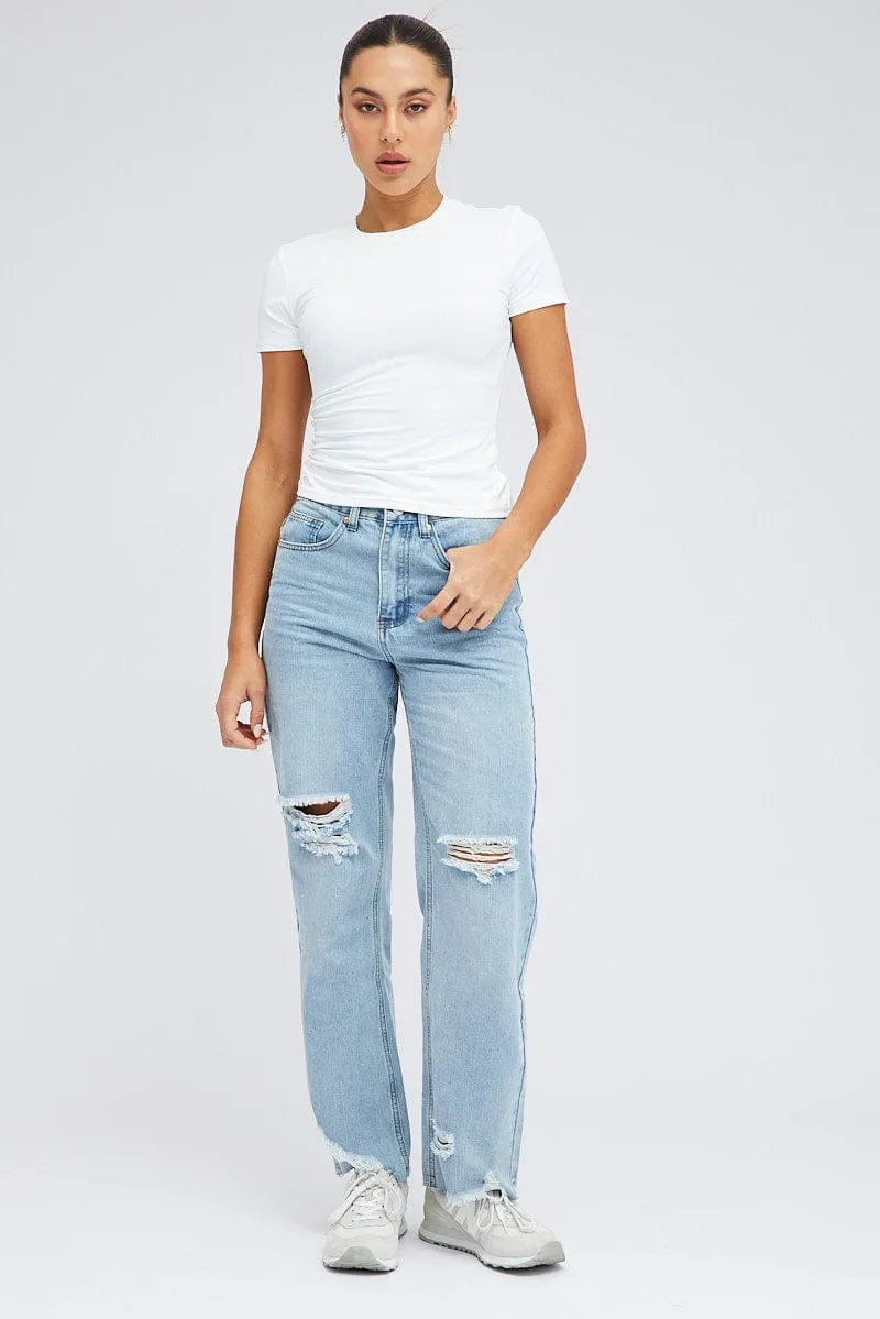 Denim Boyfriend Jeans Mid Rise sold by Ally Fashion product image thumbnail 3