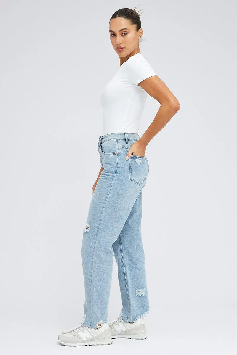 Denim Boyfriend Jeans Mid Rise sold by Ally Fashion product image thumbnail 4