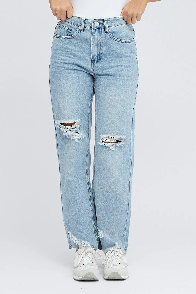 Denim Boyfriend Jeans Mid Rise sold by Ally Fashion product image thumbnail 2