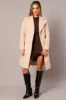 Beige Tie Front Coat Knee Length sold by Ally Fashion