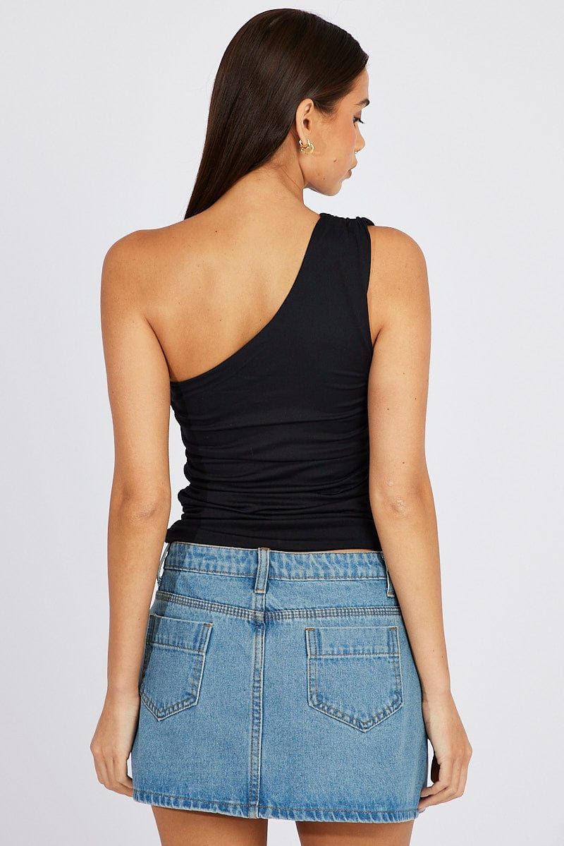 Black Supersoft Top One Shoulder sold by Ally Fashion product image thumbnail 5