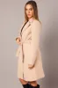 Beige Tie Front Coat Knee Length sold by Ally Fashion
