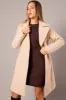 Beige Tie Front Coat Knee Length sold by Ally Fashion