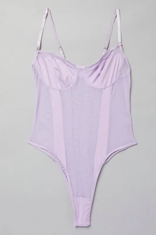 Purple One Piece Bodysuit sold by Ally Fashion