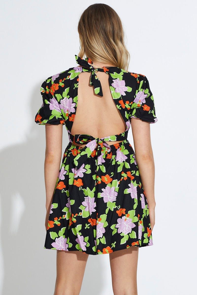 Print Mini Dress Short Sleeve sold by Ally Fashion product image thumbnail 5