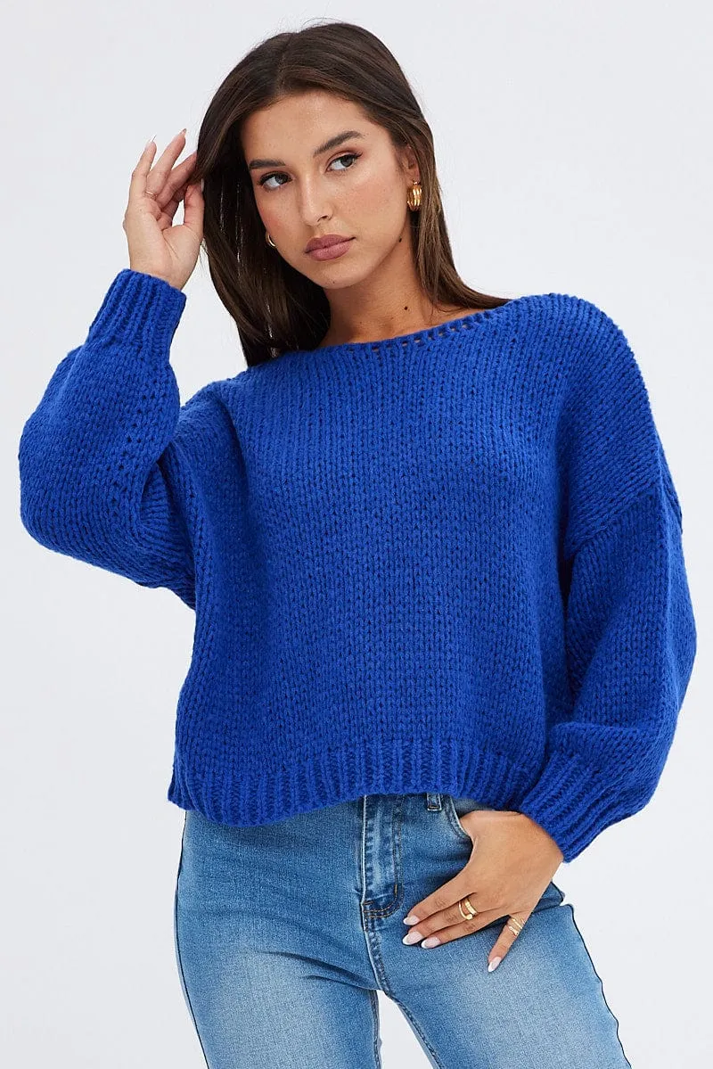 Blue Oversized Sweater sold by Ally Fashion