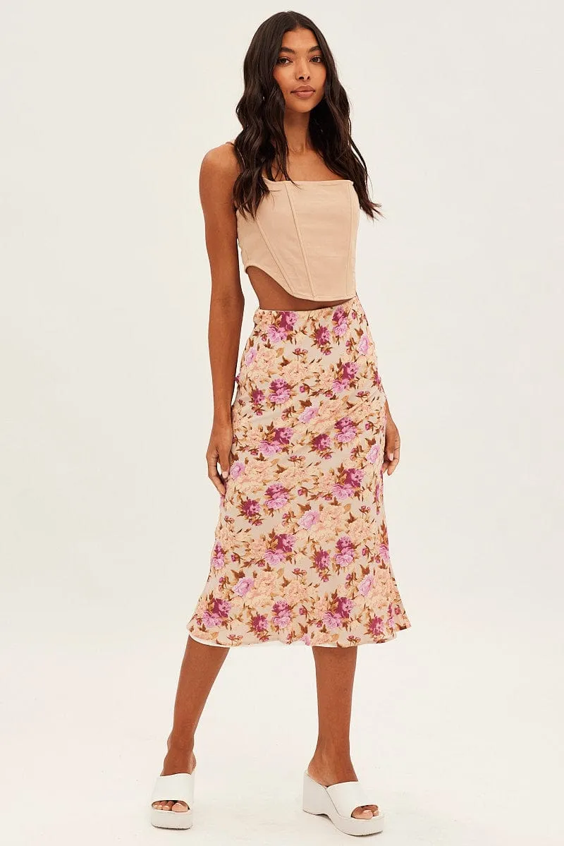 Print Print Midi Skirt Slip Lined Chiffon sold by Ally Fashion product image thumbnail 3