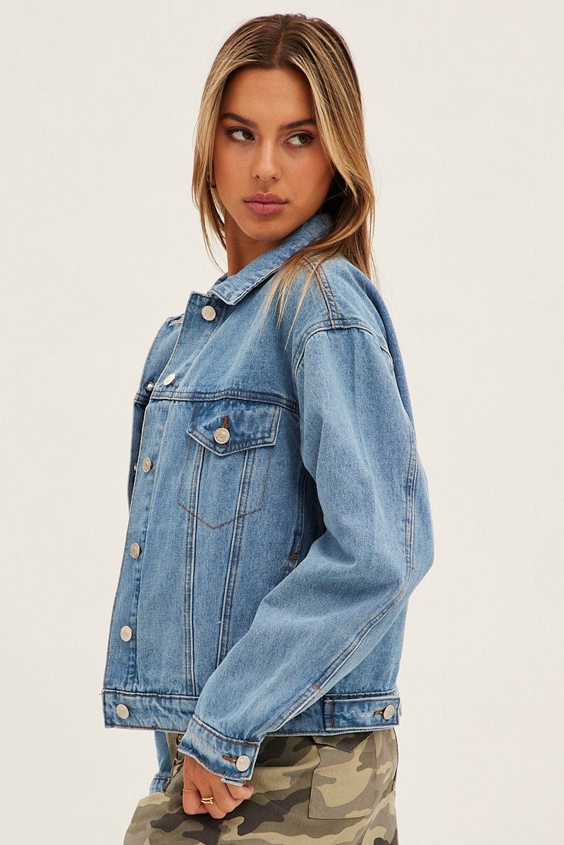 Blue Demin Jacket Long Sleeve sold by Ally Fashion product image thumbnail 4