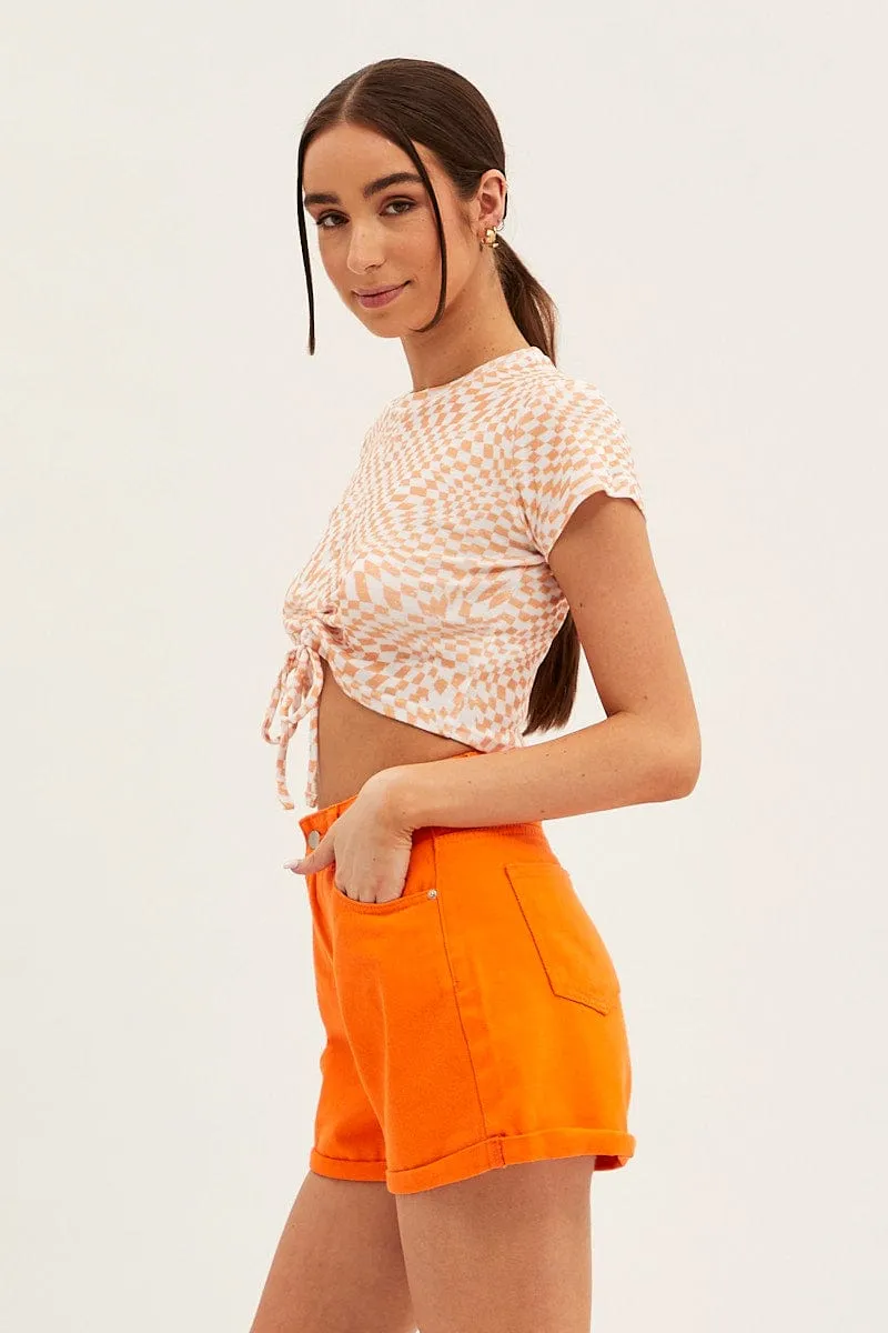 Orange Relaxed Short High Rise sold by Ally Fashion product image thumbnail 4