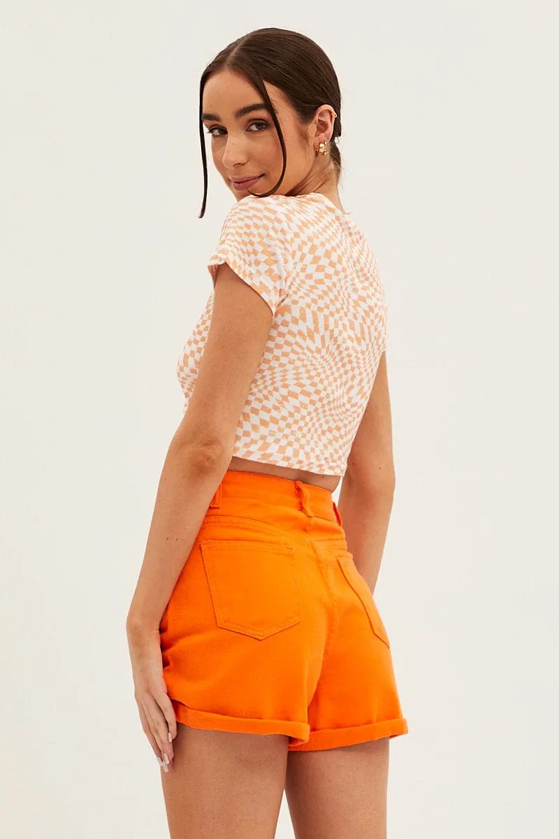 Orange Relaxed Short High Rise sold by Ally Fashion product image thumbnail 5