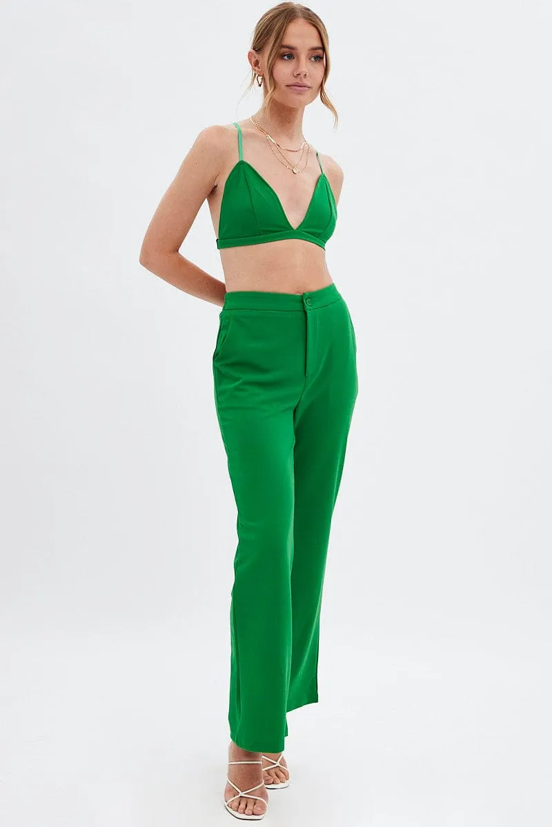 Green High Waist Pants sold by Ally Fashion product image thumbnail 3