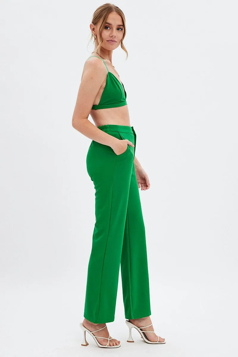 Green High Waist Pants sold by Ally Fashion product image thumbnail 4