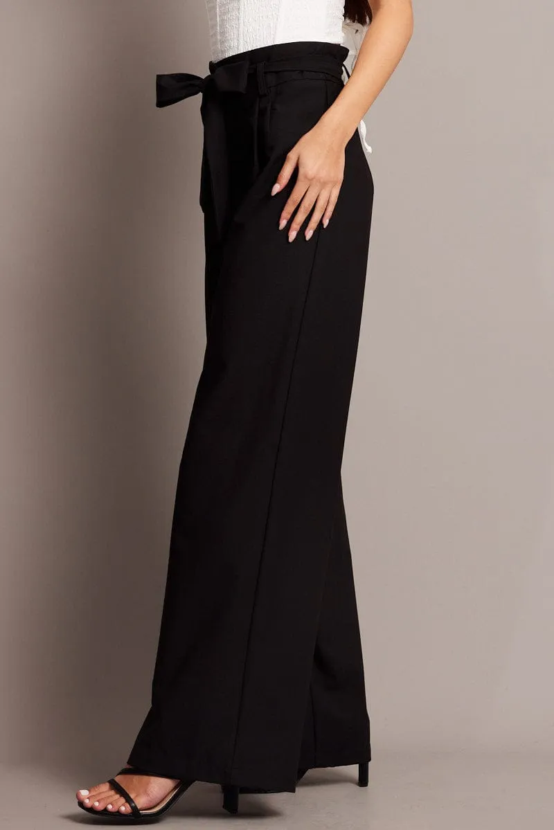 Black Wide Leg Pants Waist Tie sold by Ally Fashion product image thumbnail 4