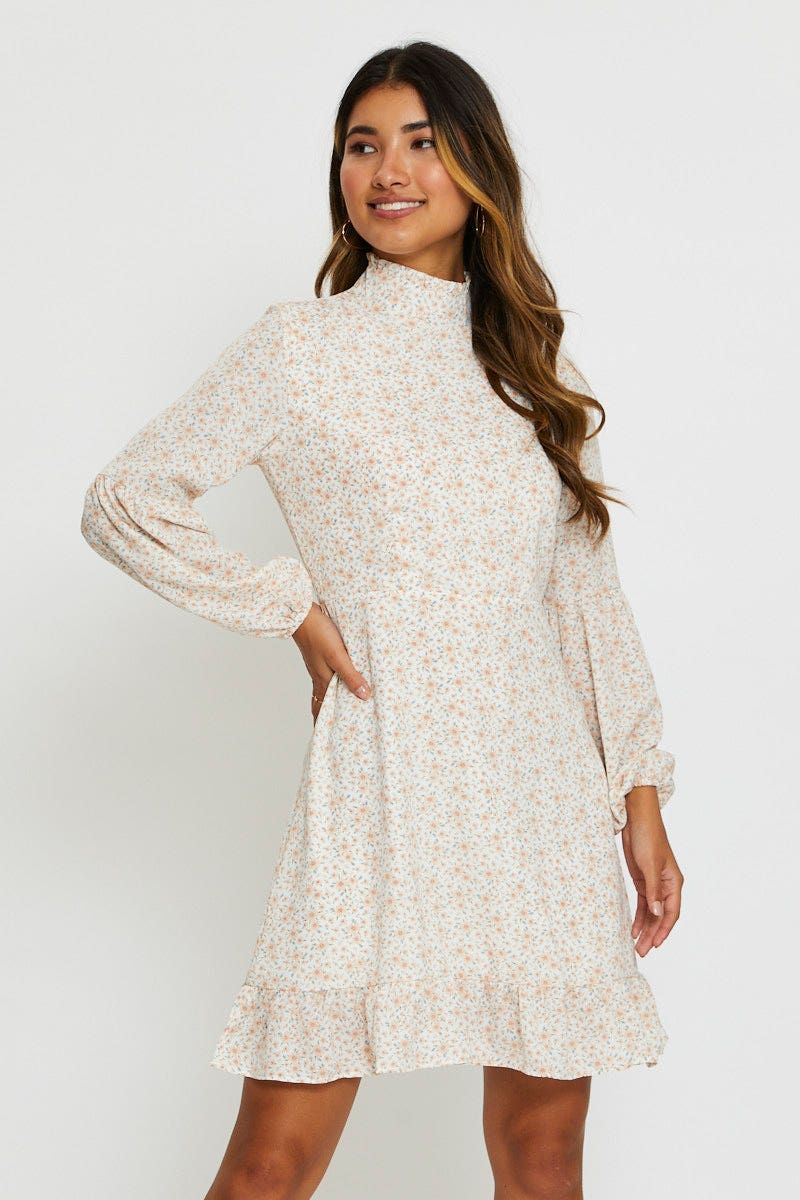 Print Mini Dress Long Sleeve sold by Ally Fashion product image thumbnail 3