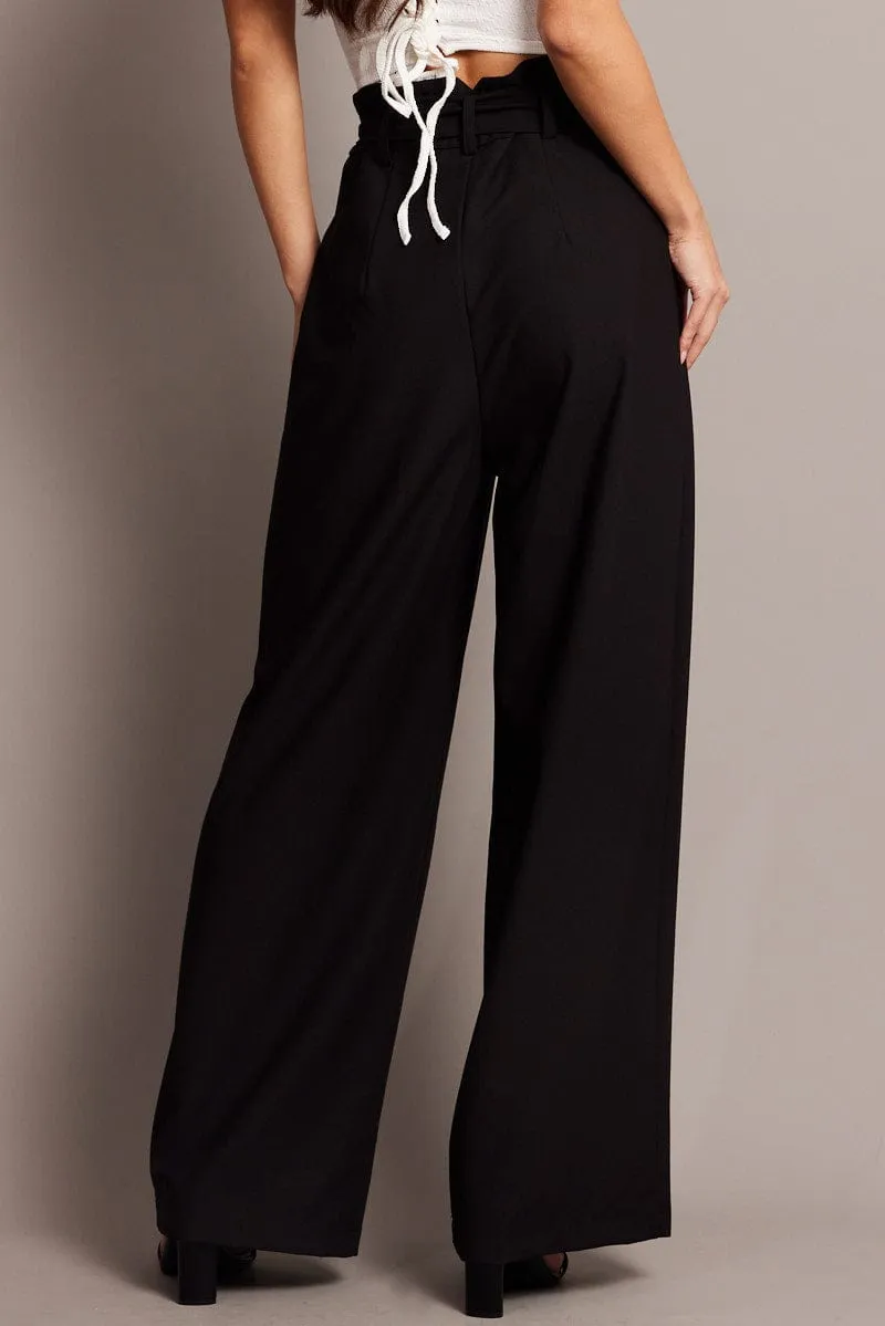 Black Wide Leg Pants Waist Tie sold by Ally Fashion product image thumbnail 5
