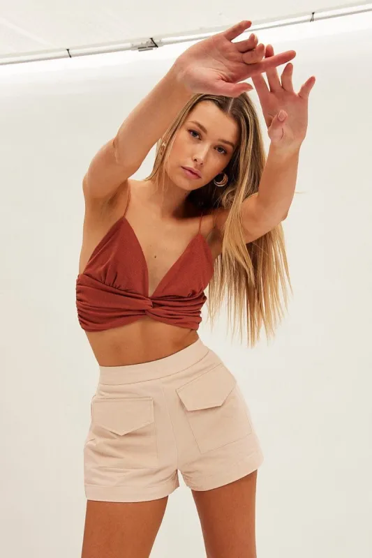 Nude Bone Cargo Shorts High Rise sold by Ally Fashion